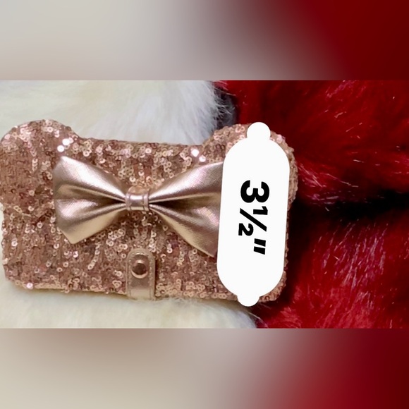 Loungefly x Disney Sequin Wallet Rose Gold Minnie Mouse Phone Case & Card Holder - Picture 4 of 17